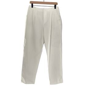 H by Halston White Straight Leg Trousers Pants Pockets Size XL